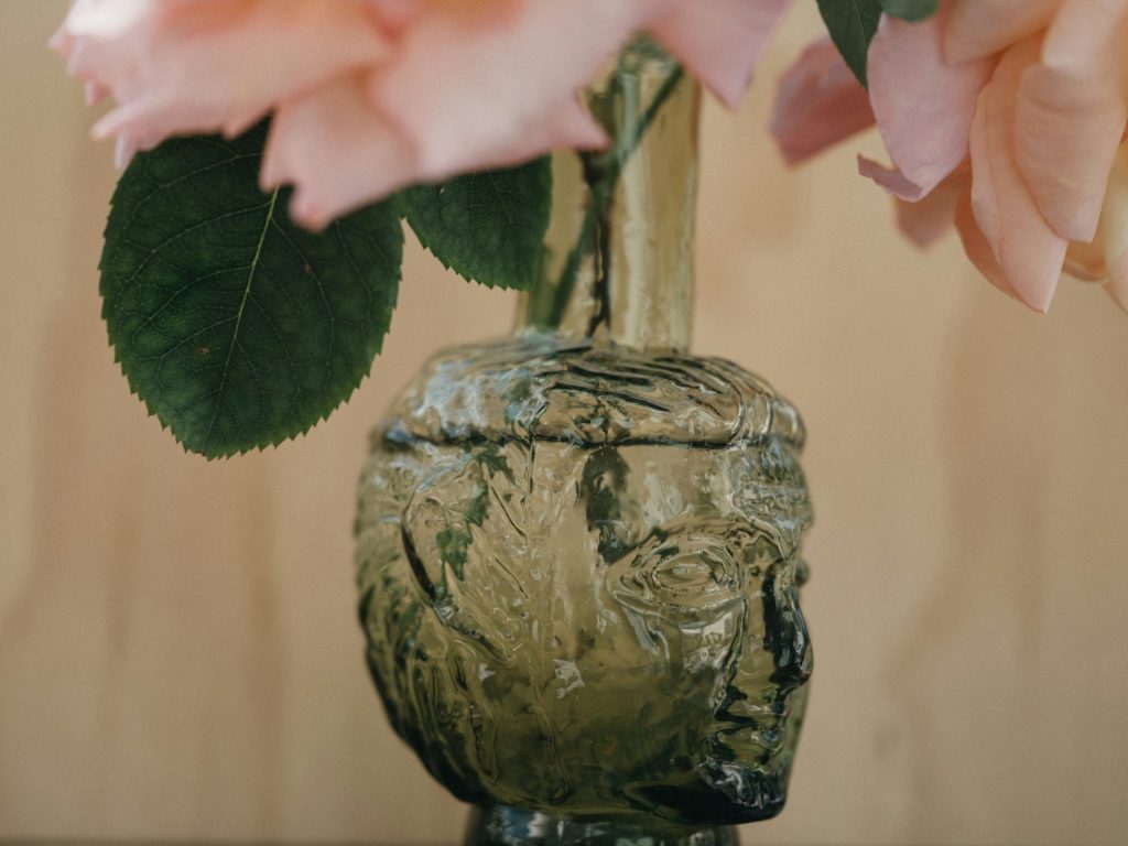 Vase-tête femme-verre