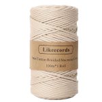Corde macramé 3mm tressée 100m couleur beige