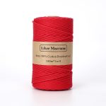 Corde macramé 3mm tressée 100m couleur rouge