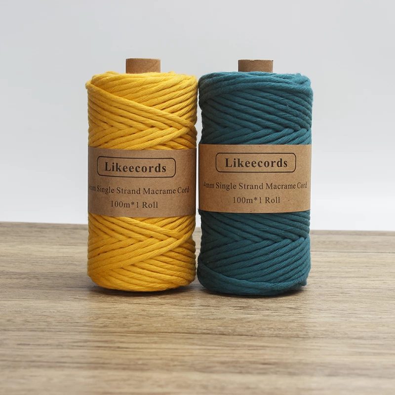 Corde macramé 4mm Peignée 100m de couleur verte. – Image 2