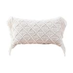 Coussin macramé beige