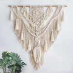 Macramé feuille mural