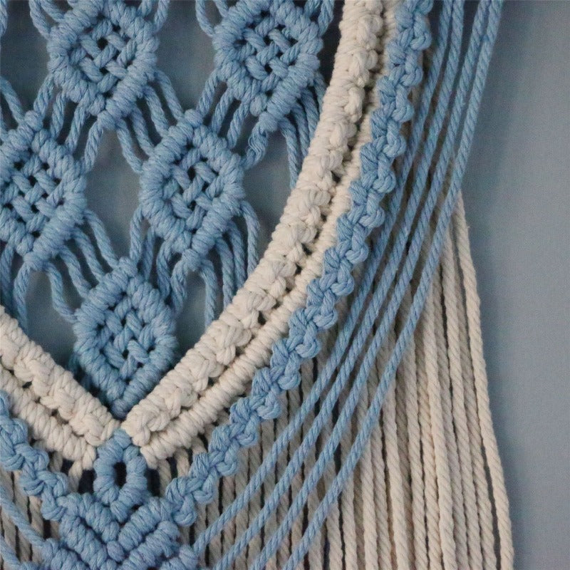 Macramé mural bleu – Image 3