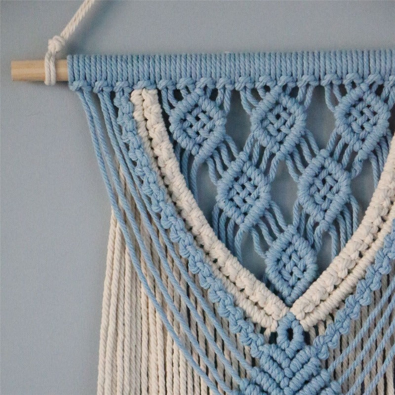 Macramé mural bleu – Image 2