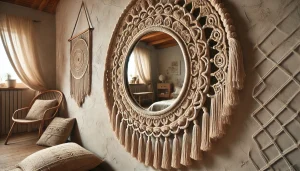 miroir macramé