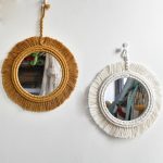 Miroir rond macramé