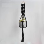 Suspension plante noir macramé