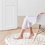 Tapis rond en macramé