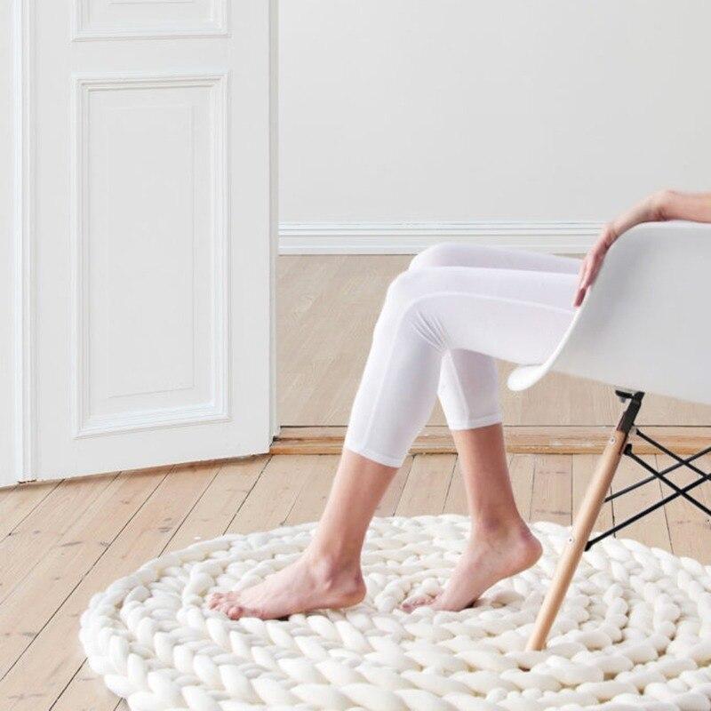 Tapis rond en macramé