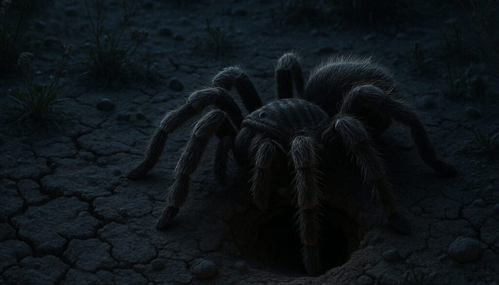 Mygales de Provence la nuit