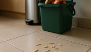 asticots près de poubelles